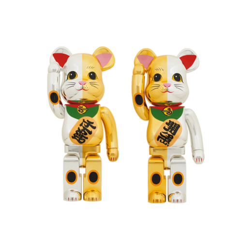 BE@RBRICK 招き猫 開運 銀 × 千万両 金 1000％