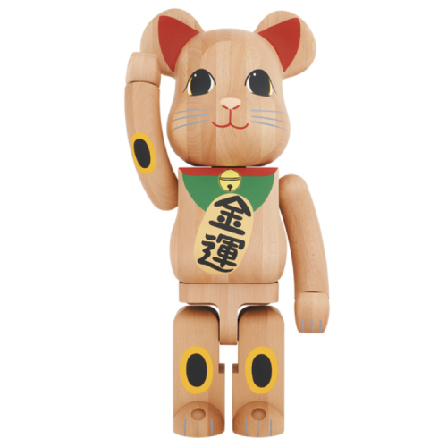 BE@RBRICK x カリモクkarimoku 金運木招財貓 弐 （木）1000％