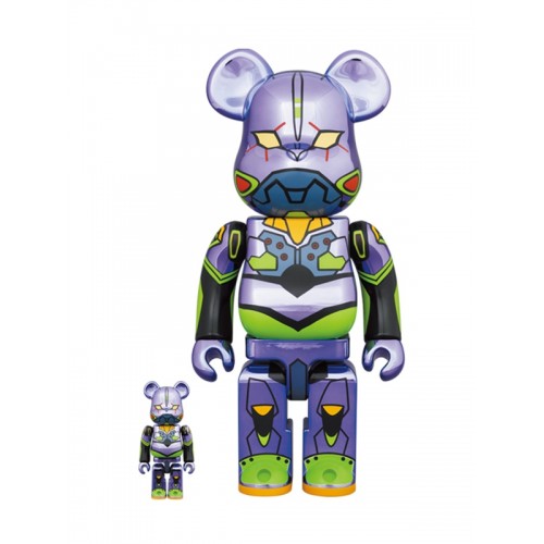 BE@RBRICK ✖️ エヴァンゲリオン初号機 CHROME Ver. Eva 400% + 100％