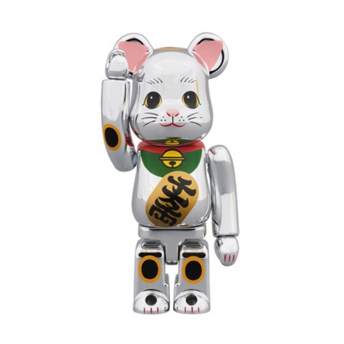 BE@RBRICK ✖️ 銀 招財貓 100%