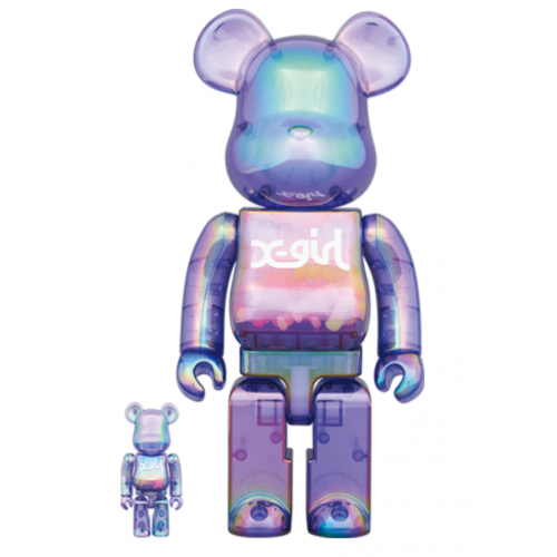 BE@RBRICK X-girl CLEAR PURPLE 100％ & 400％