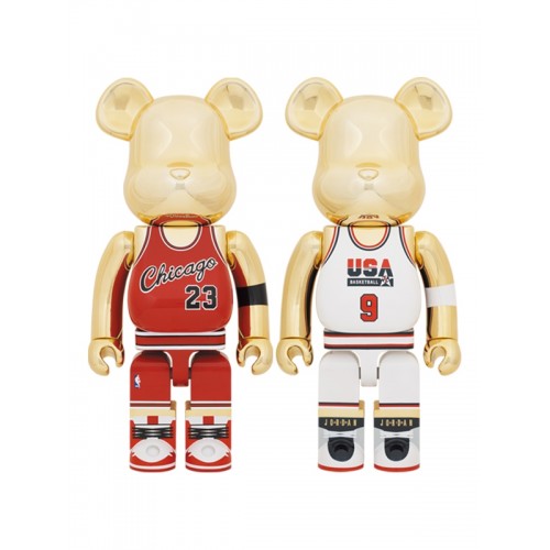 BE@RBRICK ✖️ Michael Jordan 1985 ROOKIE JERSEY & Michael Jordan 1992 TEAM USA 1000%