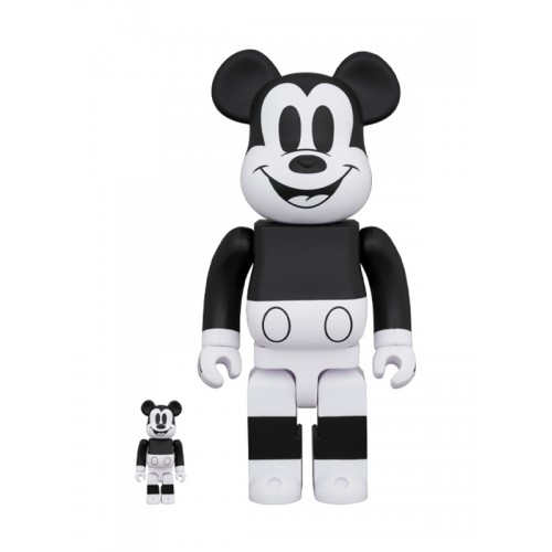 BE@RBRICK ✖️ MICKEY MOUSE (B&W 2020 Ver.) 400% + 100％