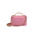 Classic Vanity Bag with Handle - Pink